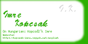 imre kopcsak business card